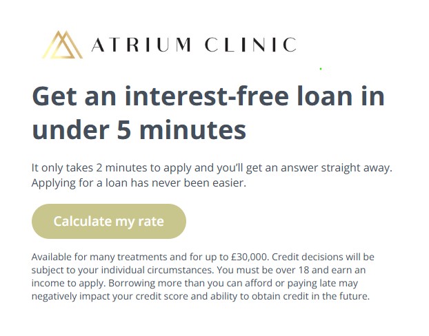 Atrium Clinic Acton Payment plan